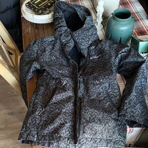 Columbia Charcoal Patterned Hooded Jacket